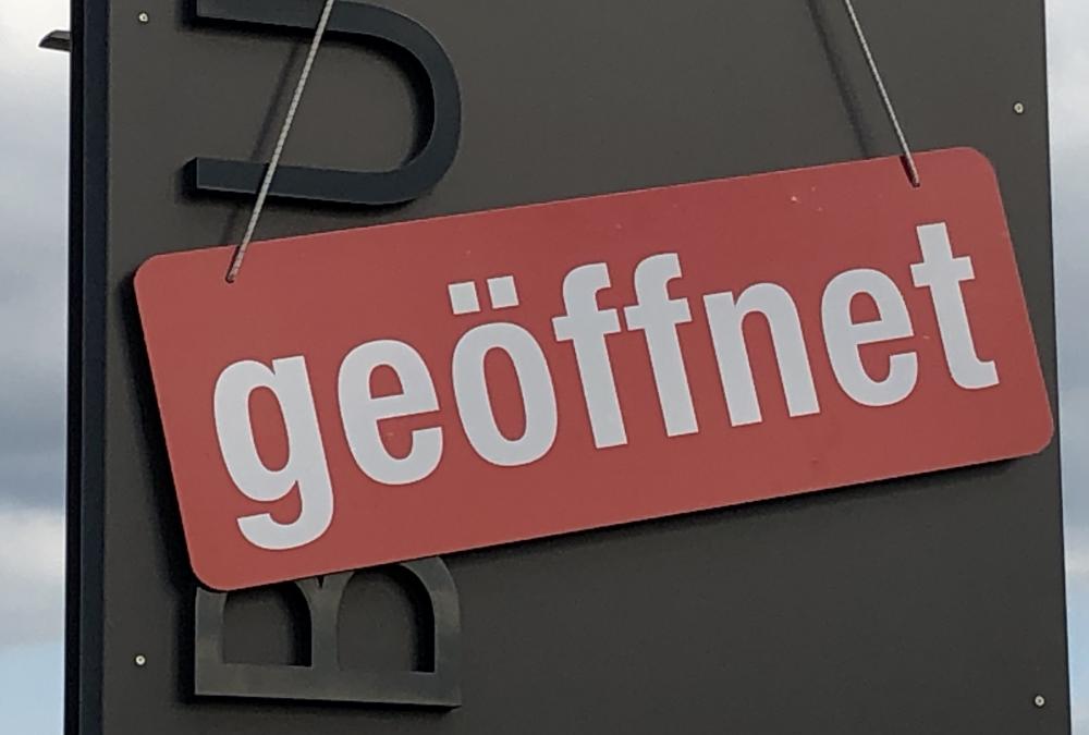 "Geöffnet"-Schild