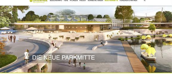Screenshot eines Website-Details von luisenpark.de