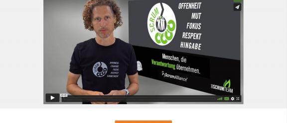 Screenshot einen Videoplayers auf der Website von DasScrumTeam